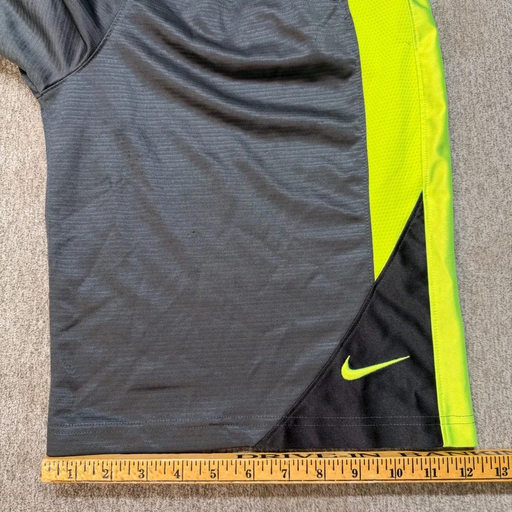 Nike Mens Basketball Shorts XL Grey Neon Lime Green Athletic Gym Activewear